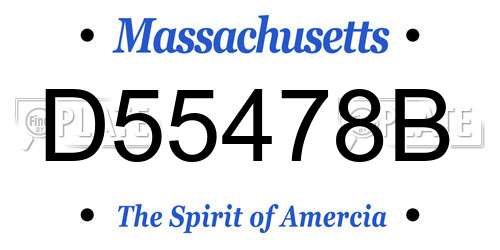 D55478B Massachusetts License Plate