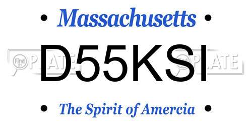 D55KSI Massachusetts License Plate