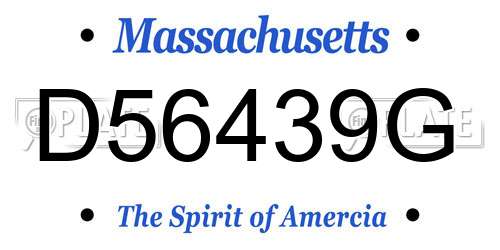 D56439G Massachusetts License Plate
