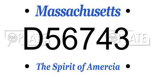 D56743 Massachusetts License Plate
