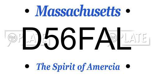 D56FAL Massachusetts License Plate