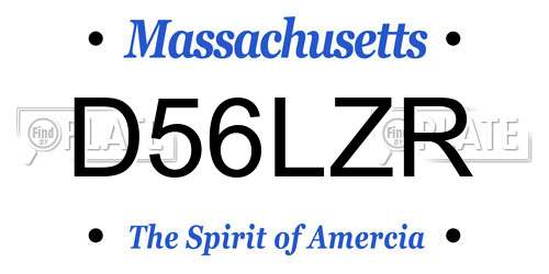D56LZR Massachusetts License Plate