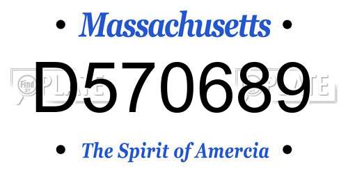 D570689 Massachusetts License Plate