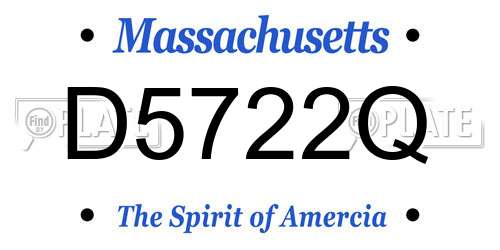 D5722Q Massachusetts License Plate