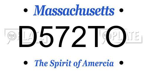 D572TO Massachusetts License Plate