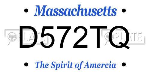 D572TQ Massachusetts License Plate