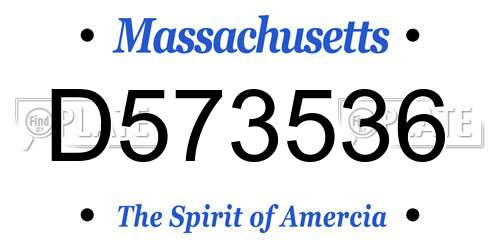 D573536 Massachusetts License Plate