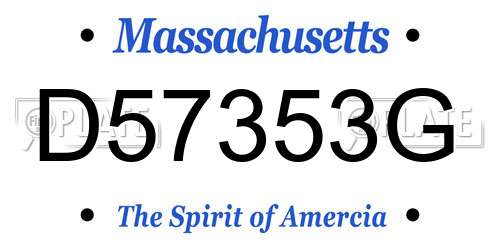 D57353G Massachusetts License Plate