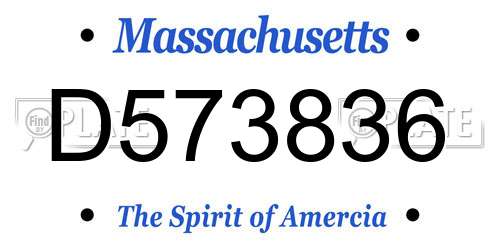 D573836 Massachusetts License Plate
