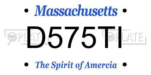 D575TI Massachusetts License Plate