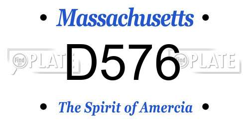 D576 Massachusetts License Plate