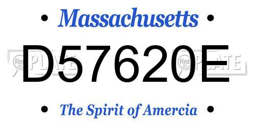 D57620E Massachusetts License Plate