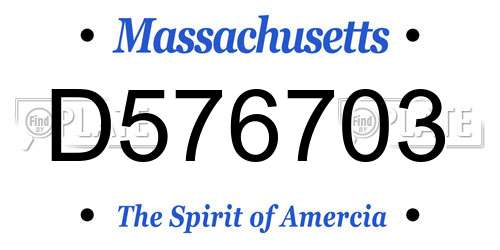 D576703 Massachusetts License Plate