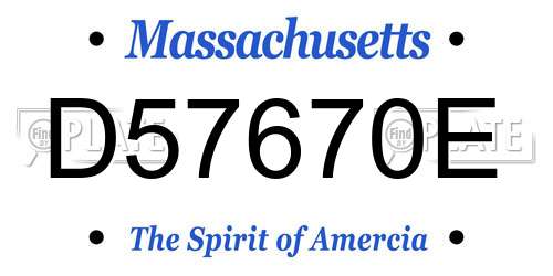 D57670E Massachusetts License Plate