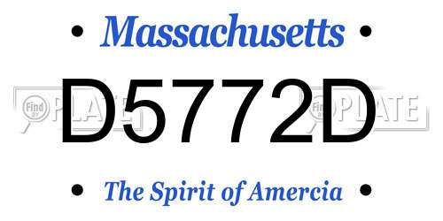 D5772D Massachusetts License Plate