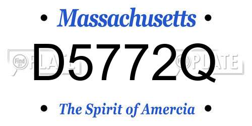 D5772Q Massachusetts License Plate