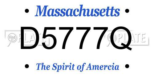 D5777Q Massachusetts License Plate