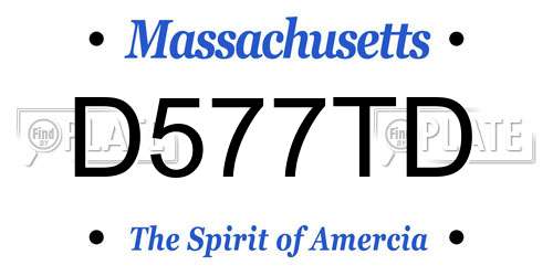 D577TD Massachusetts License Plate