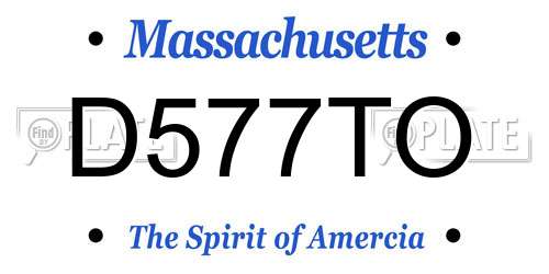 D577TO Massachusetts License Plate