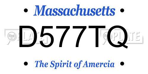D577TQ Massachusetts License Plate