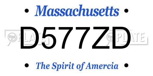 D577ZD Massachusetts License Plate