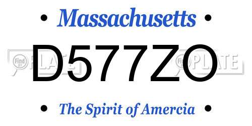 D577ZO Massachusetts License Plate