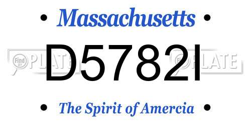 D5782I Massachusetts License Plate