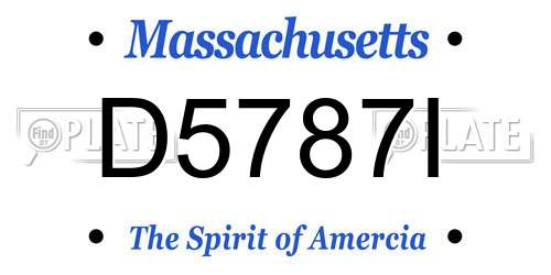 D5787I Massachusetts License Plate