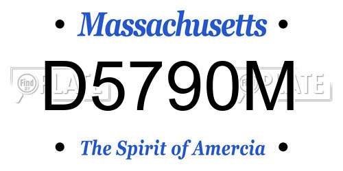D5790M Massachusetts License Plate