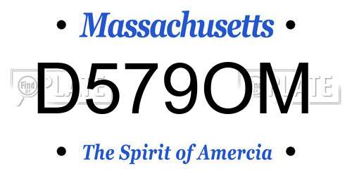 D579OM Massachusetts License Plate