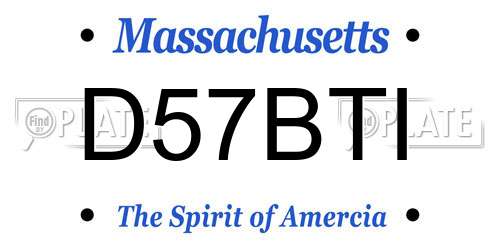 D57BTI Massachusetts License Plate