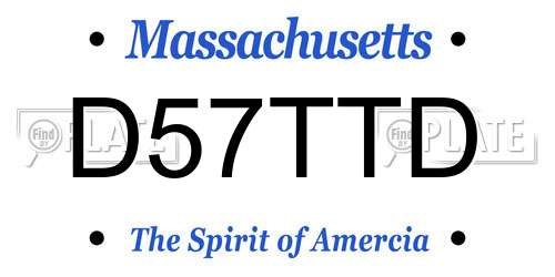 D57TTD Massachusetts License Plate
