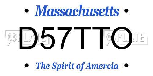D57TTO Massachusetts License Plate