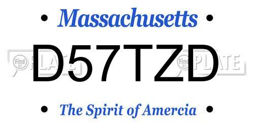 D57TZD Massachusetts License Plate