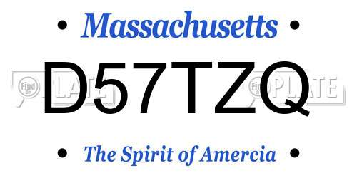 D57TZQ Massachusetts License Plate