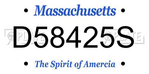 D58425S Massachusetts License Plate
