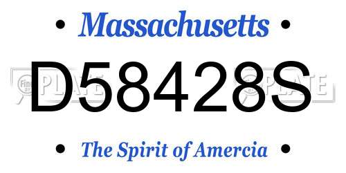D58428S Massachusetts License Plate