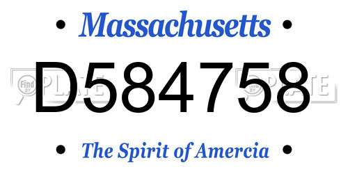 D584758 Massachusetts License Plate