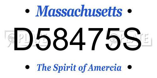 D58475S Massachusetts License Plate