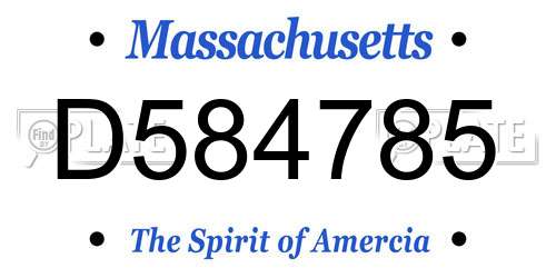 D584785 Massachusetts License Plate