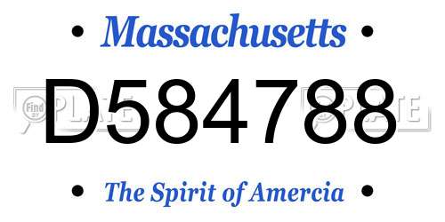 D584788 Massachusetts License Plate