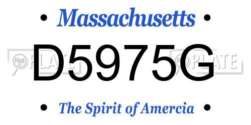 D5975G Massachusetts License Plate