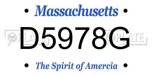 D5978G Massachusetts License Plate