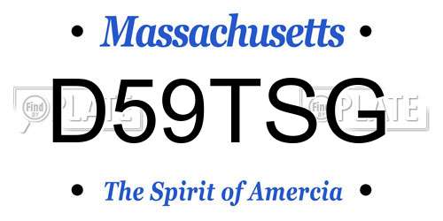D59TSG Massachusetts License Plate