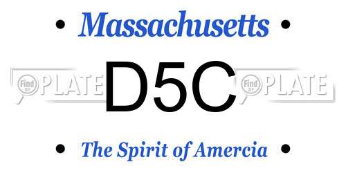 D5C Massachusetts License Plate