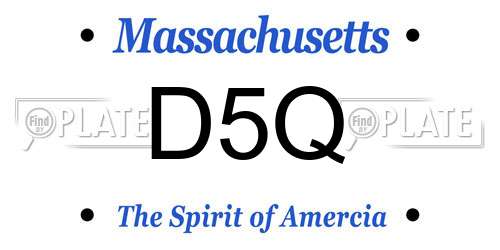 D5Q Massachusetts License Plate