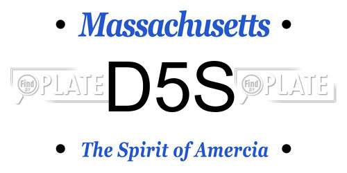 D5S Massachusetts License Plate