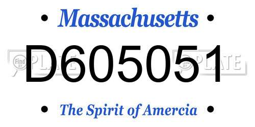 D605051 Massachusetts License Plate