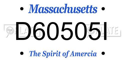 D60505I Massachusetts License Plate
