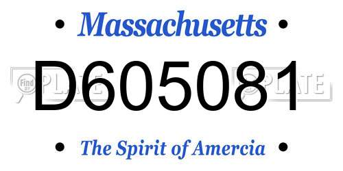 D605081 Massachusetts License Plate